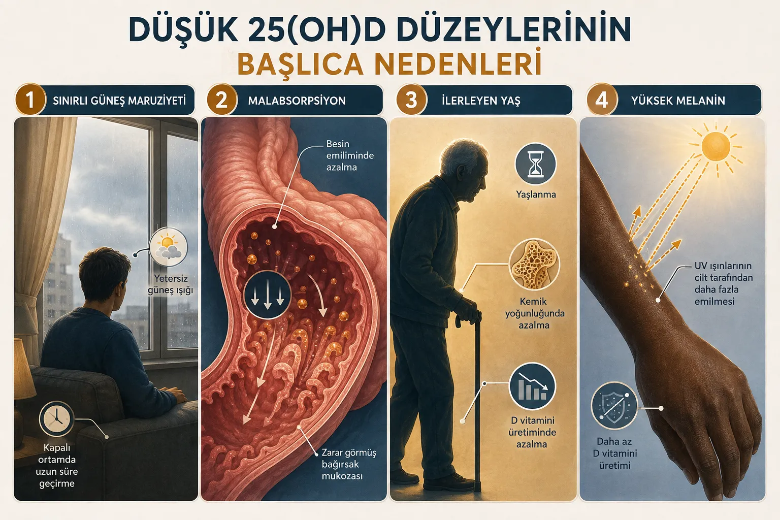 Hidroksi Vitamin D Düşüklüğünün Başlıca Nedenleri Nelerdir?