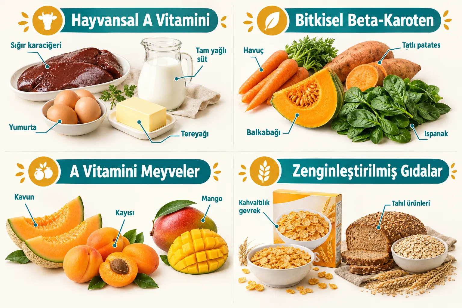 A Vitamini Hangi Besinlerde Bulunur? Tam Liste
