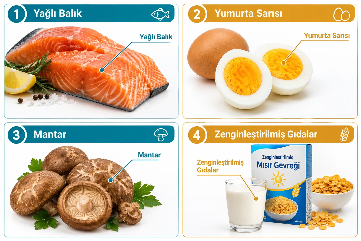 D Vitaminli Yiyecekler Nelerdir? En İyi Kaynaklar